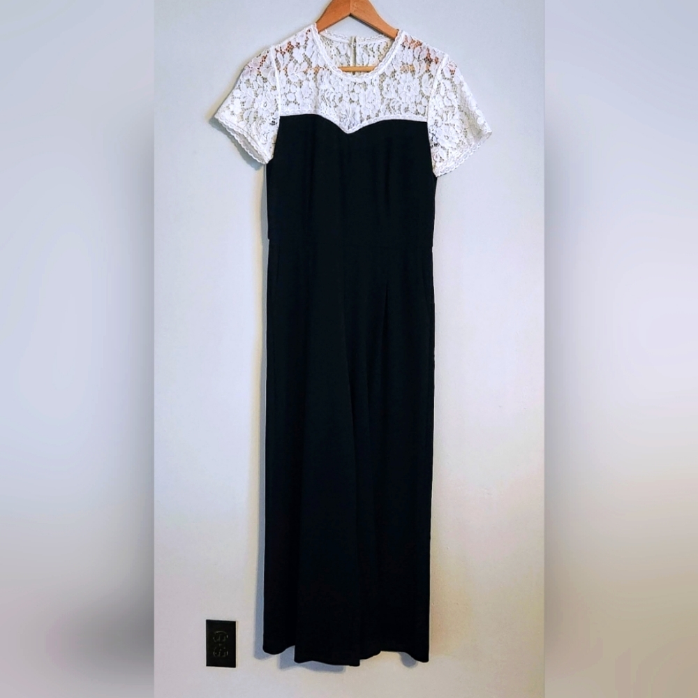 Karl Lagerfeld lace wide-leg jumpsuit